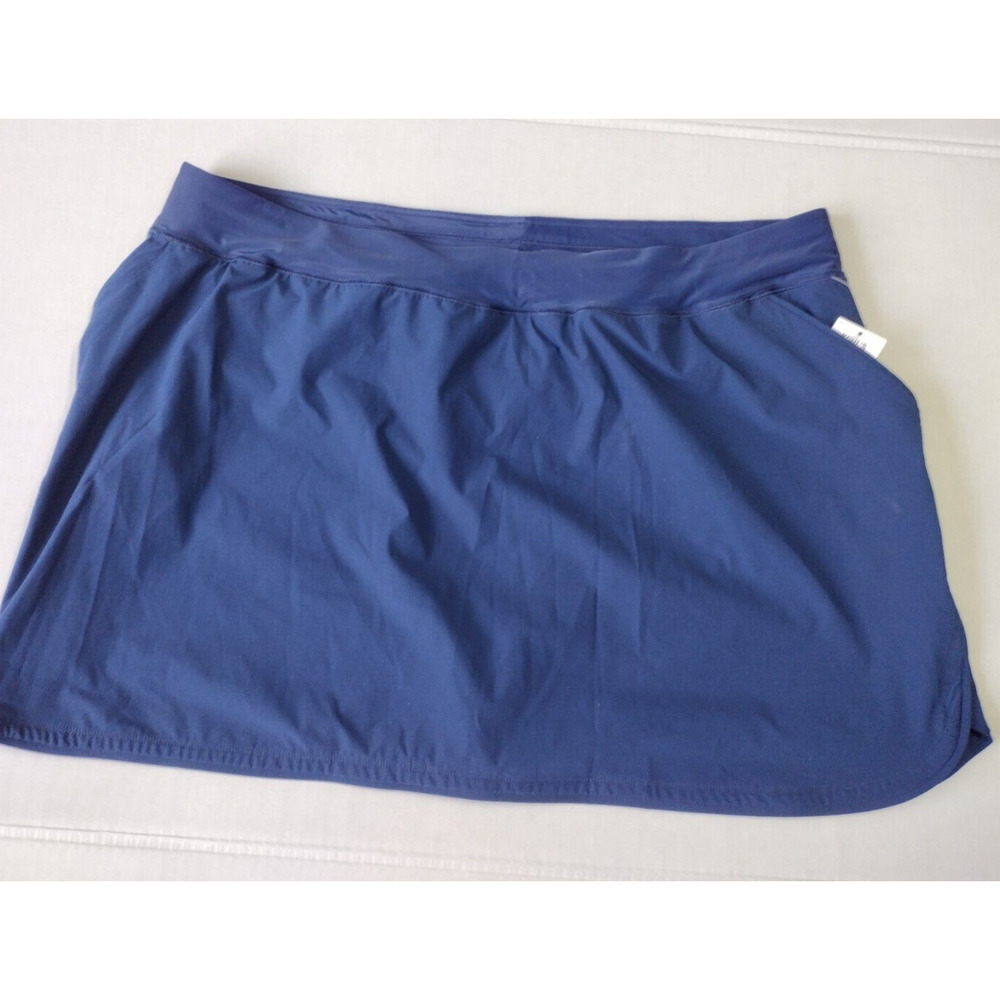 Lands' End Women Size 26W Blue 2 Pocket Swim Lined Skirt New